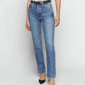 Reformation Cynthia High Rise Straight Jeans in Colorado
